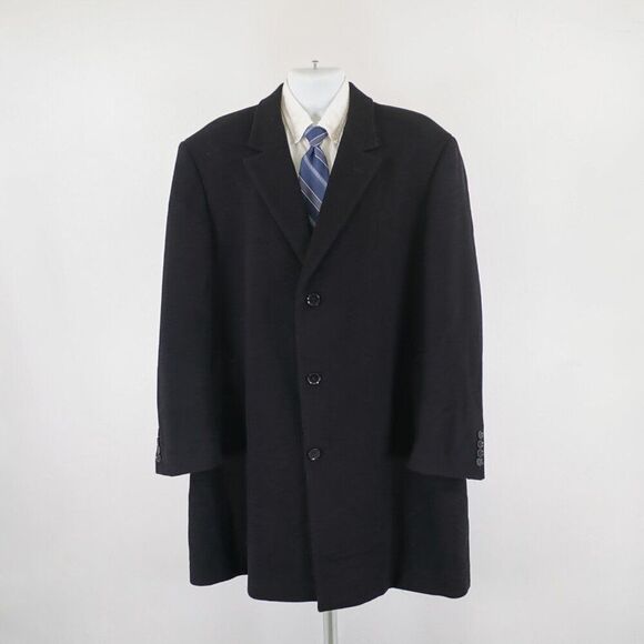 Calvin Klein Wool Cashmere Black 3 Button Overcoat 48R - Picture 4 of 12